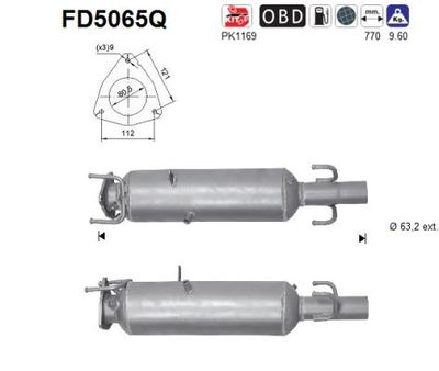 Filtr sadzy / filtr cząstek stałych, układ wydechowy AS 1367589080