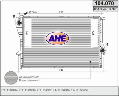 AHE 104.070 Крышка радиатора  для BMW Z8 (Бмв З8)