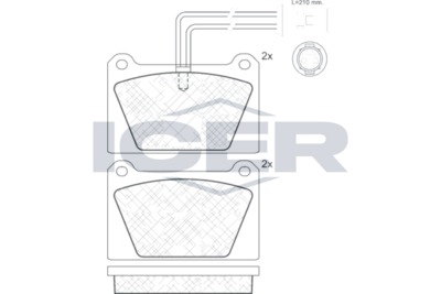 комплект спирачно феродо, дискови спирачки ICER 180356