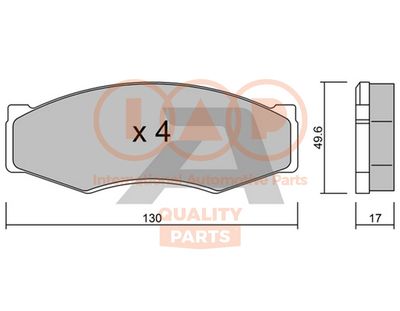 Комплект тормозных колодок, дисковый тормоз IAP QUALITY PARTS 704-13040P для NISSAN VANETTE