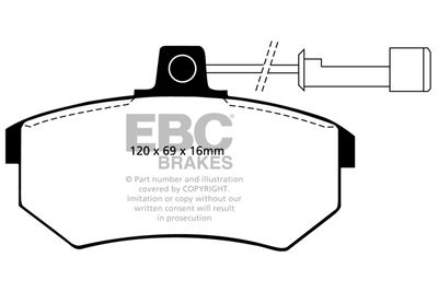 Комплект тормозных колодок, дисковый тормоз EBC Brakes DP486/2 для AUDI 90