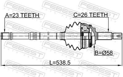 Joint Kit, drive shaft 0114-ZZE120A48LH