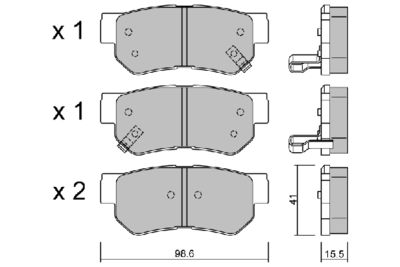 Комплект тормозных колодок, дисковый тормоз AISIN BPHY-2001 для HYUNDAI HIGHWAY