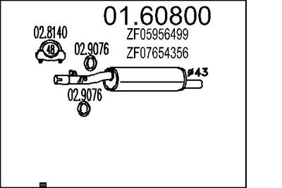 MTS 01.60800 Глушитель выхлопных газов  для CITROËN C25 (Ситроен К25)