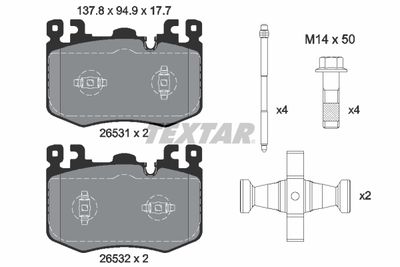 Комплект тормозных колодок, дисковый тормоз TEXTAR 2653101 для POLESTAR POLESTAR