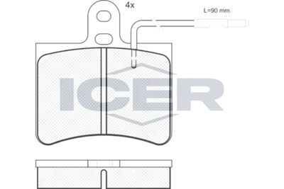 Комплект тормозных колодок, дисковый тормоз ICER 180136 для CITROËN AMI