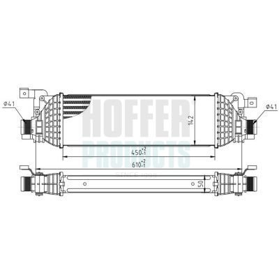 интеркулер (охладител за въздуха на турбината) HOFFER 995303