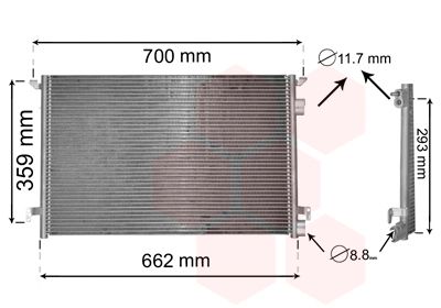 VAN WEZEL 37005397 Радиатор кондиционера  для OPEL SIGNUM (Опель Сигнум)