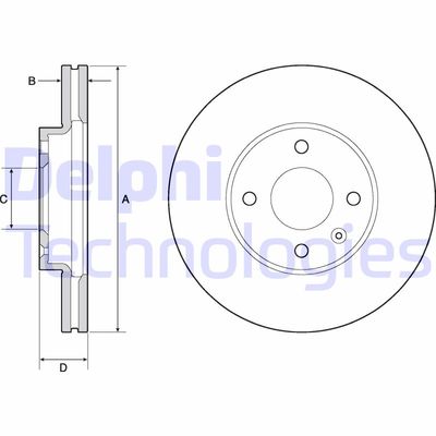 Тормозной диск DELPHI BG4671C для CHEVROLET COBALT