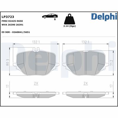 Brake Pad Set, disc brake LP3723