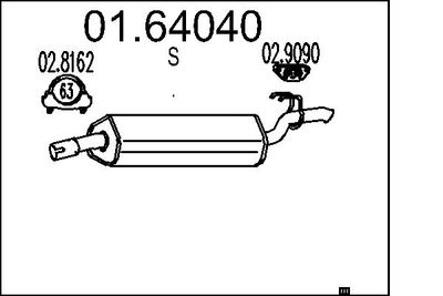 MTS 01.64040 Глушитель выхлопных газов  для ALFA ROMEO 155 (167_) 2.5 TD (167.A1A, 167.A1G)