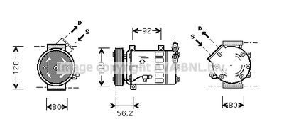 AVA QUALITY COOLING CNAK237 Компрессор кондиционера  для PEUGEOT 1007 (Пежо 1007)