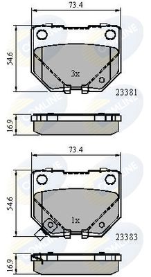 Комплект тормозных колодок, дисковый тормоз COMLINE CBP31739 для NISSAN SKYLINE