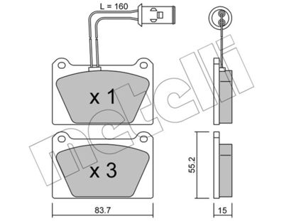 Комплект тормозных колодок, дисковый тормоз METELLI 22-0052-0 для ROVER 100