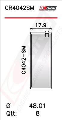 Черупка на биелен лагер KING CR4042SM0.5