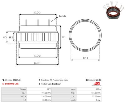 Vorschau Stator, Generator Ansicht 2