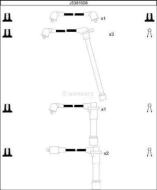 Комплект проводов зажигания NIPPARTS J5381008 для NISSAN NAVARA