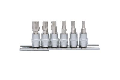 KS Tools Souprava nástrčných ořechů s bitem 1/4", profil XZN, 6dílná, M4–M10 911.1547