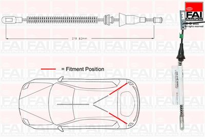 Тросик, cтояночный тормоз FAI AutoParts FBC0078 для OPEL CORSA