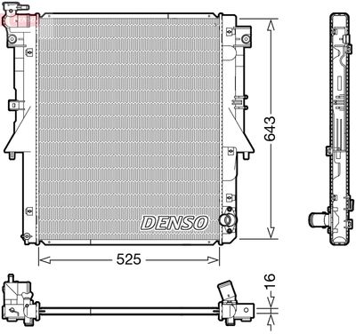 Радиатор, охлаждение двигателя DENSO DRM45054 для FIAT FULLBACK