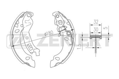 ZEKKERT BK-4344 Ремкомплект барабанных колодок  для FIAT PANDA (169_) 1.2 (169.AXB11, 169.AXB1A)