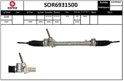 EAI SOR6931500 Рулевая рейка  для PEUGEOT 107 (Пежо 107)