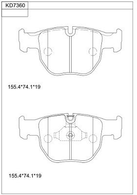 ASIMCO KD7360 Тормозные колодки и сигнализаторы  для LAND ROVER RANGE ROVER III (L322) 3.6 D 4x4
