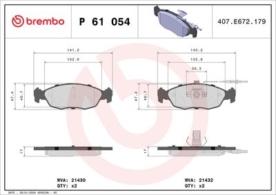 BREMBO Remblokkenset, schijfrem PRIME LINE (P 61 054)