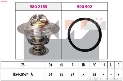 Termostat, środek chłodzący KW 580 218
