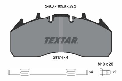 Remblokken set Achter/Voor MERITOR ELSA 225-3 past: RVI C, D, MAGNUM, MIDLUM, PREMIUM 2  VOLVO FE, FE II, FH, FH II, FH III, FH16, FH16 II, FH16 III, FM, FM II, FM III D11A-330-MDS2043A 10.04-