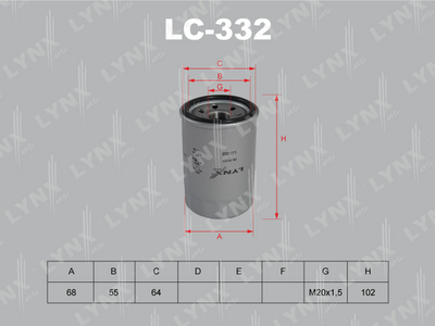 Масляный фильтр LYNXauto LC-332 для MITSUBISHI PROUDIA/DIGNITY