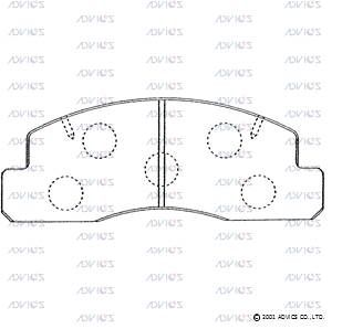 Комплект тормозных колодок, дисковый тормоз ADVICS SN663 для TOYOTA DYNA