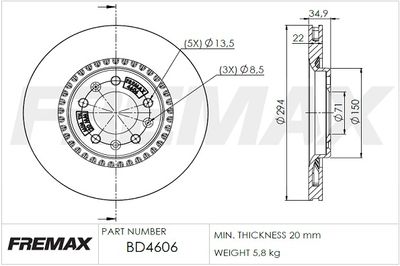 Jarrulevy (1kpl) FREMAX BD-4606