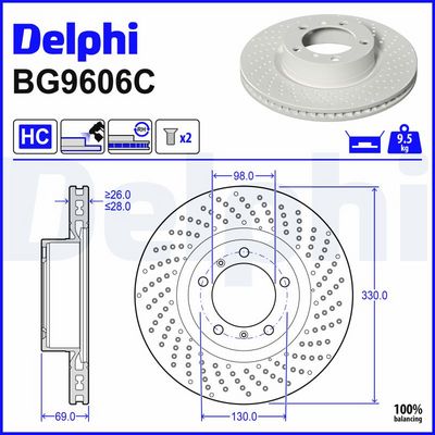 спирачен диск DELPHI BG9606C