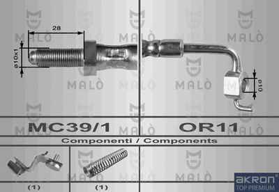 AKRON-MALÒ 8556 Тормозной шланг для FORD ESCORT V (AAL, ABL) 1.8 XR3i 16V 4x4 AKRON-MALÒ 8556 Тормозной шланг для FORD ESCORT V (AAL, ABL) 1.8 XR3i 16V 4x4