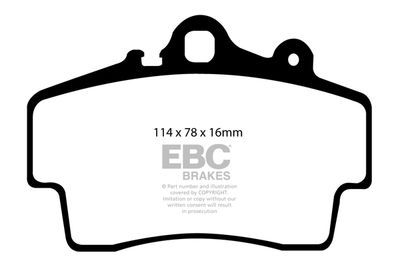 Комплект тормозных колодок, дисковый тормоз EBC Brakes DP41207R для PORSCHE CAYMAN