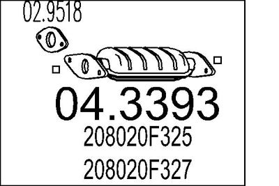 Катализатор MTS 04.3393 для NISSAN TERRANO