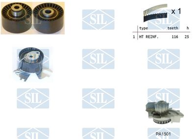 K1PA1501 Saleri SIL Водяной насос + комплект зубчатого ремня