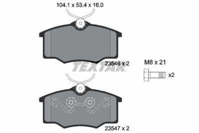 Комплект тормозных колодок, дисковый тормоз TEXTAR 2354601 для VW GOL