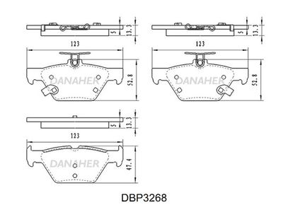 Комплект тормозных колодок, дисковый тормоз DANAHER DBP3268 для SUBARU LEVORG