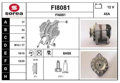 GENERATOR / ALTERNATOR SNRA FI8081