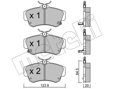 Комплект тормозных колодок, дисковый тормоз METELLI 22-0521-0 для CHRYSLER PT CRUISER