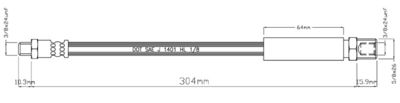 Тормозной шланг MOTAQUIP VBH340 для MORRIS MINI
