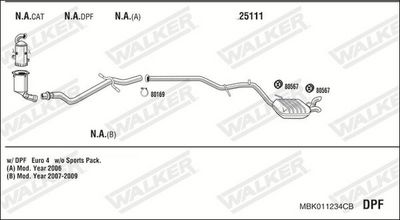 Изпускателна система WALKER MBK011234CB
