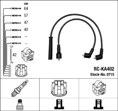 Комплект проводов зажигания NGK 0715 для KIA PRIDE