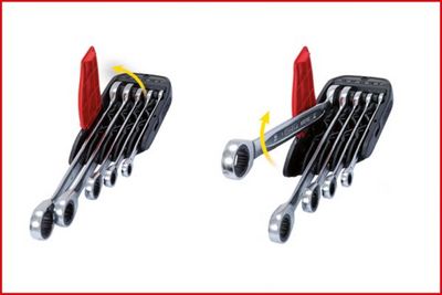 Ks Tools - Kľúč očkoplochý račňový 8-19mm 5ks