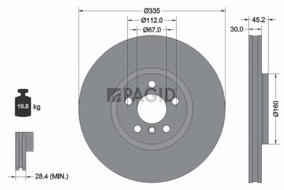 Tarcza hamulcowa PAGID 56162NHC