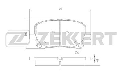 Комплект тормозных колодок, дисковый тормоз ZEKKERT BS-2704 для TOYOTA NOAH/VOXY