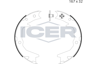 комплект спирачна челюст, ръчна спирачка ICER 79PB4034 C