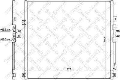 Конденсатор, кондиционер STELLOX 10-45377-SX для JEEP GRAND CHEROKEE